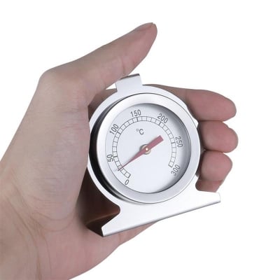 Picture of Stainless Steel Oven Thermometer Grill Temperature Gauge for Home Kitchen Food BBQ Silver 
