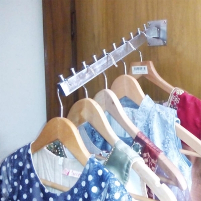 Picture of Wall Mounted Hanging Clothes Hanger silver cloth hooks stand hook Silver 