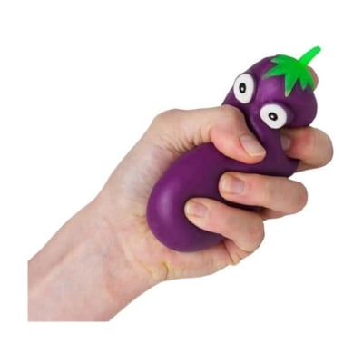 Picture of 1 PCS Toys Eggplant Stress Toy Soft Stress Ball Kids Sand Filled Toys Simulation Eggplant Models Rubber Toy for Kids Adults Party Supply  