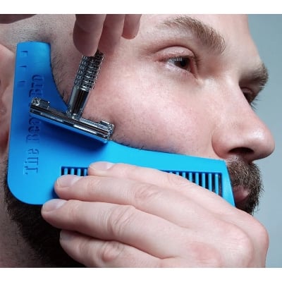 Picture of Beard Hair Straightener Shaping Template Comb - All-In-One Styling Tool with ABS Comb for Precise Hair and Beard Trim, Lightweight for Daily Use  