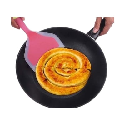 Picture of 1 Pcs Silicone Spatula, Omelette Spatula, Pancake Slice, Wide Shovel, Non stick Non-Slip Grip, Heat Resistant. Food Safe, BPA Free,Perfect for Cooking & Baking. Dishwasher Safe Multicolor 