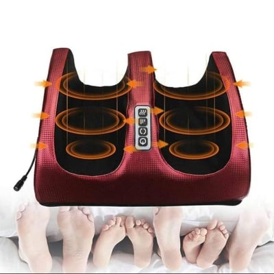 Picture of Electric Foot Massager Kneading Deep Tissue Relax Heated Roll Legs Feet Relief Fatigue Foot Massage Machine Red 