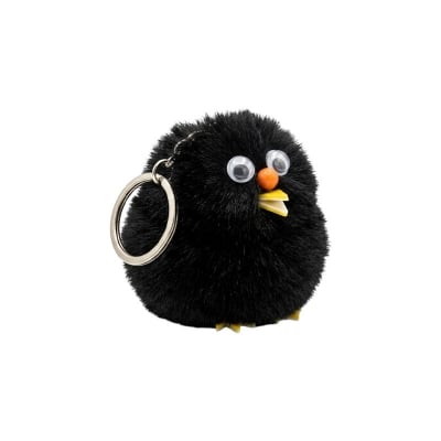 Picture of Keychain, Cartoon Monster Doll for Kids Girls Women, 1 PCS Korean Plush Bag Backpack Pendant Gift, Car Bike Keychain Black 
