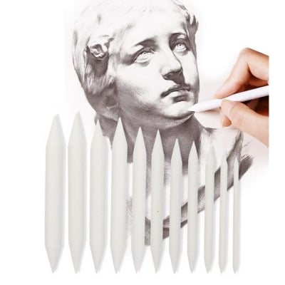 Picture of 3 Pcs Paper Art Blenders Sketch Painting Tool for Student Sketch Drawing White 