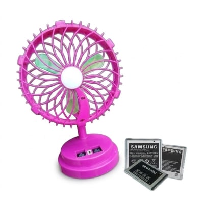 Picture of Student Dask fan with led light Rechargeable fan light Multicolor 