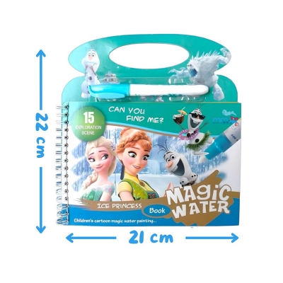 Picture of Magic Water Coloring Book for Kids - Reusable Water Drawing Book with 3 Exploration Scenes and Magic Pen - Fun and Educational Activity for Toddlers and Children Multicolor 