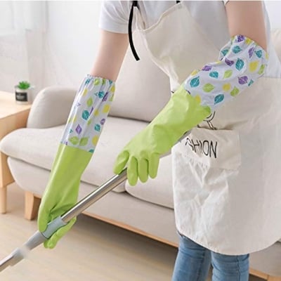 Picture of Dishwashing Gloves Waterproof Cleaning Thickened Rubber Gloves Labor Insurance Gloves Multicolor 