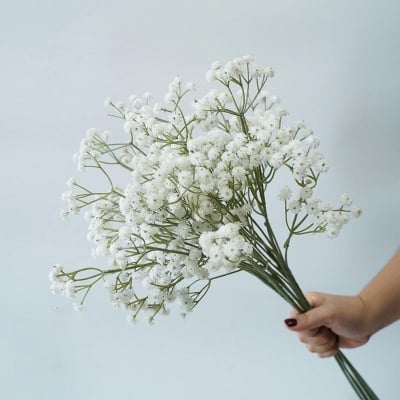 Picture of Artificial Plastic Flowers Bouquet White Gypsophila DIY Home Wedding Balcony Babysbreath Outdoor Decoration Flower white 