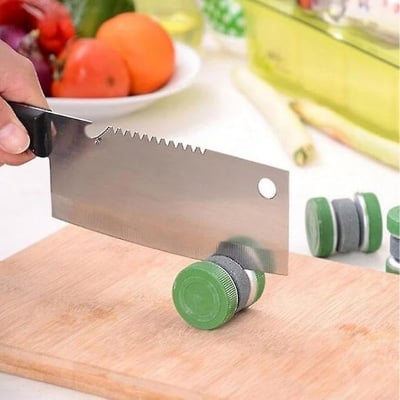 Picture of Compact High-Quality Kn-ife Sharpener with Double-Sided Grinding Wheel -Durable Kitchen Sharpening Tool Multicolor 