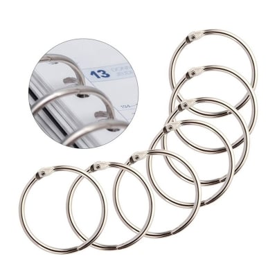 Picture of 12 Pcs Loose Leaf Binder Rings 2 cm Key Rings Book Rings for Scrapbook Album Craft Silver 