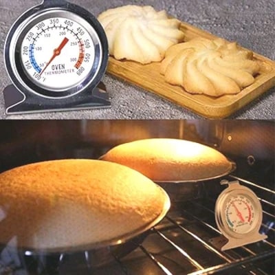 Picture of Oven Thermometer Stainless Steel Monitoring Cooking Thermometer, 100 to 600 Degrees F Temperature Range Silver 