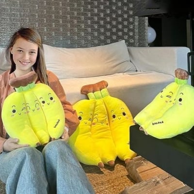 Picture of Banana Plush Pillow, A Bunch of Bananas Plush Stuffed Toy, Plushie Toy Banana Bunch Pillow Soft Toys for Kids, Huggable Plush Doll Toy for, Pillow for, Room Decoration Yellow 