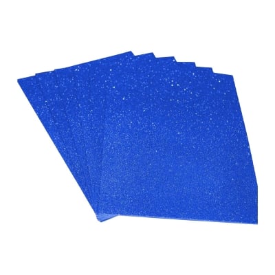 Picture of 2 Pack Blue DIY Craft Foam Sheets self adhesive Ultra Fine Glitter Foam Sheets Craft Foam SELF ADHESIVE Glitter A4 Blue 