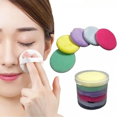 Picture of 5Pcs Puff Sponge Beauty Makeup Puff Dry Soft Sponge Multicolor 