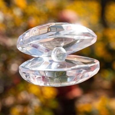 Picture of Crystal Glass Figurines,Sea Shell for Home Decor Wedding Gift,Home Decor Crafts  Crystal Clam Oyster Shell Figure Figurine  