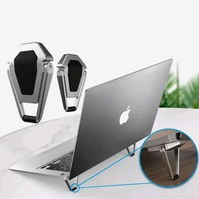 Picture of Laptop Folding Stand -Metal Foldable Portable Laptop Stand- For for Apple Macbook Pro Air Computer Accessories Silver 