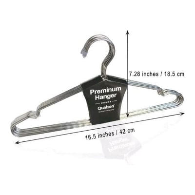 Picture of 6 PCS Metal Coat Clothes Hangers Stainless Steel Heavy Duty Space Saving Hanger- Stainless Steel Clothes Hangers for Blouse Dress Shirt Jacket Trousers Silver 