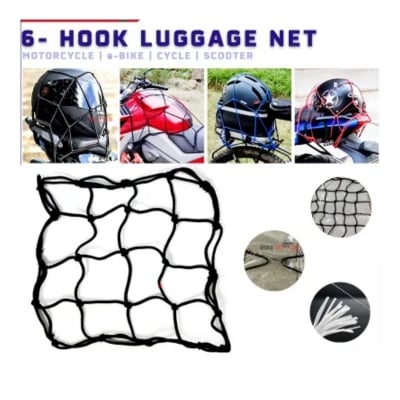 Picture of Universal Cargo Net Motorbike Helmet Mesh Storage Motorcycle Helmet-Black
