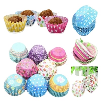 Picture of 100Pcs Cupcake Liner Baking Cup Cupcake Paper Muffin Cases Cake Box Cup Party Tray Decor Cake Multicolor 