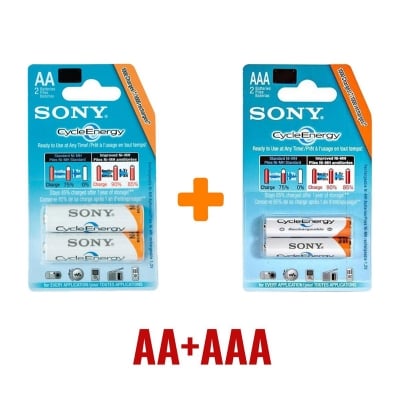Picture of Compatible with Sony AA+ AAA 1.2V Ni-MH 4300mAh Rechargeable Battery White 