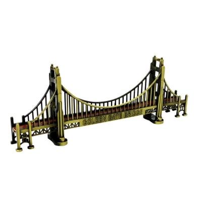 Picture of Famous Landmark Golden Gate Bridge Metal Miniature Statue 7 inchi Bronze 