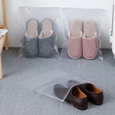 Picture of 10 Pcs Transparent Shoe Storage Bag Dust Proof Moisture-Proof Sealed Bag Travel Zipper Bag Portable Waterproof Shoe Cover Shoe Bag  