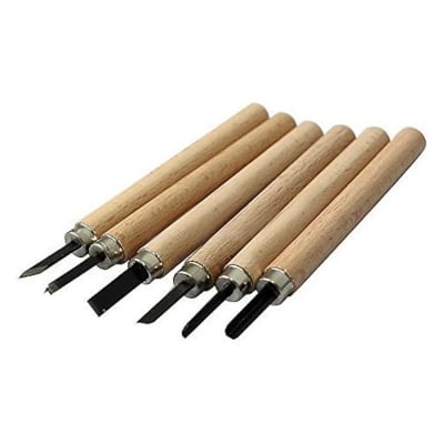 Picture of 6PCS Wood Carving Hand Set Woodworking Professional Lathe Gouges Tools Brown 