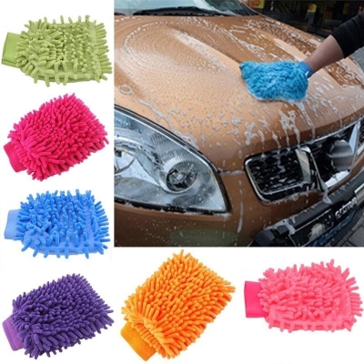 Picture of 1 pcs bike Car Cleaning Gloves Wash Gloves Towel Microfiber  Chenille Soft Towel For Automotives Multicolor 