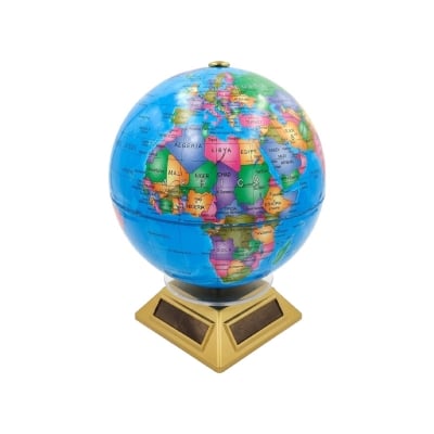 Picture of Solar Rotating Globe Educational Office Home Decor Black 