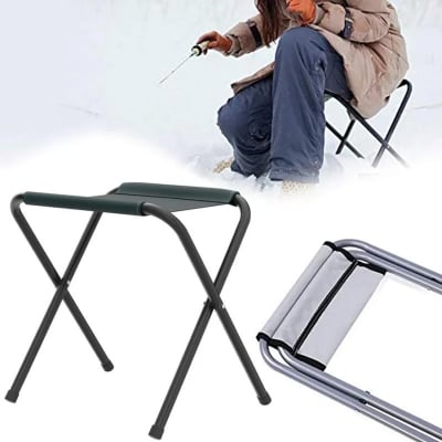 Picture of Outdoor Folding Stool Portable chair Stool Travel Camping Fishing Folding Stool travel seat 1 pcs Grey 