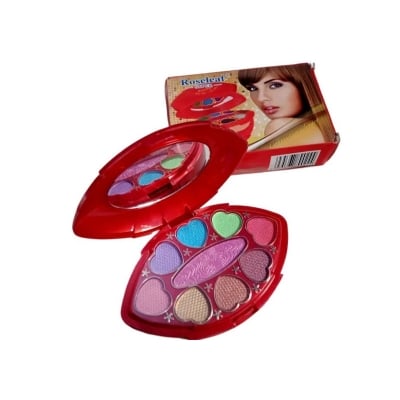 Picture of Adbeni Makeup kit With 15 Color Eyeshadow,Blusher,Compact Powder,Lipgloss, Applicators and Puff &Mirror Makeup powder blush and lipgloss makeup box with mirror  