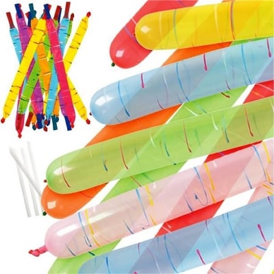 Picture of 10 pcs Rocket Flying Balloons with Pumper Fly whistle like rocket Refill for Kids Birthday Party Multicolor 