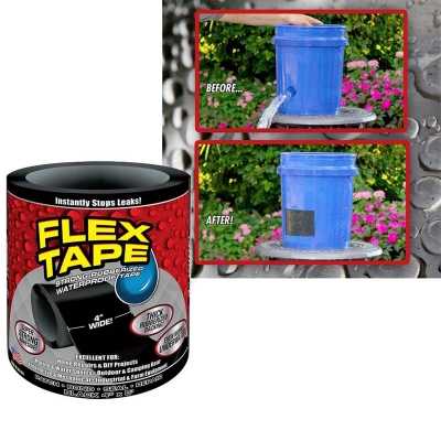 Picture of Flex Tape Strong Rubberized Instantly Stops Leaks Waterproof Black 