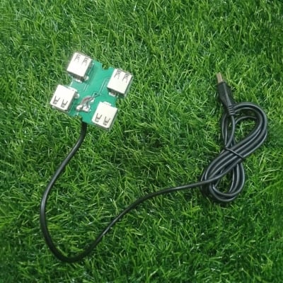 Picture of 4 Port USB Hub for PC Laptop Tablet Long cable Black 