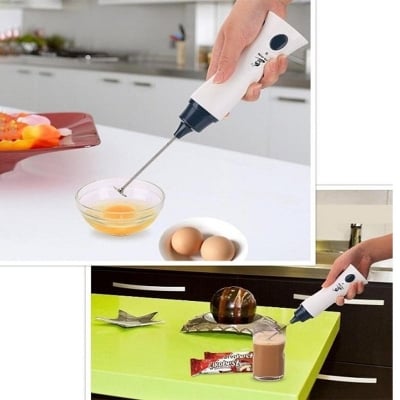 Picture of Rechargeable Coffee Beater Milk Coffee Whisk Mixer Egg Beater Frother Foamer with Charging Cable Multicolor 