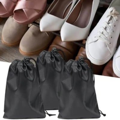 Picture of 3 Pack Shoe Bags Travel Bags for Men Women Black 