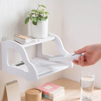 Picture of Wall mounted mobile holder remote stand no drill Wifi router stand White 