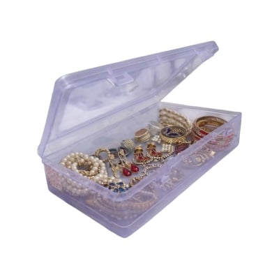 Picture of Square Plastic Clear Transparent With Lid Storage Box Collection Container Case  