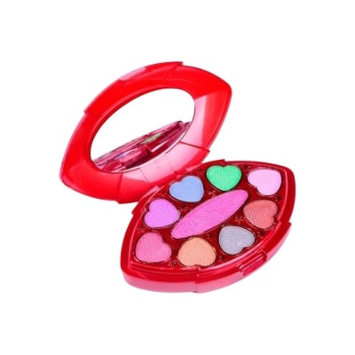 Picture of Makeup Full Kit,Heart Shape Makeup Case Set | Makeup Gift Set with Mirror Eyeshadow Kit for Women Full Kit Holiday Makeup Gift Set for Women Girls Red 