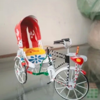 Picture of Rickshaw showpiece Metal multicolor | Rickshaw Showpiece Miniature | Gift item | Metal, Hand Painted,  Multicolor 