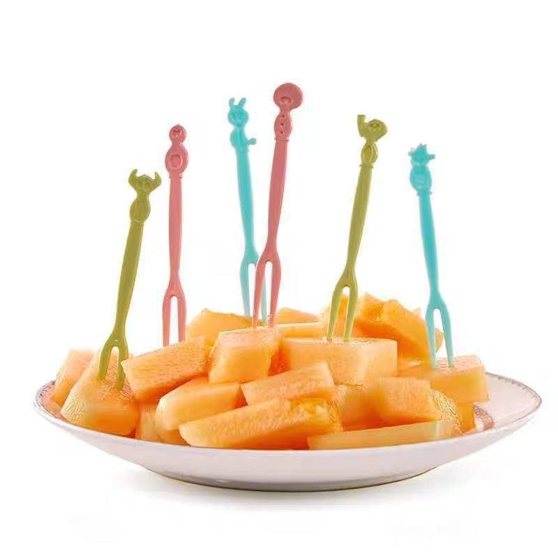 Picture of Mini Plastic Fruit Forks 40pcs multicolored Fruit Fork Mini Dessert Fork Cake Fork Food Multicolor 