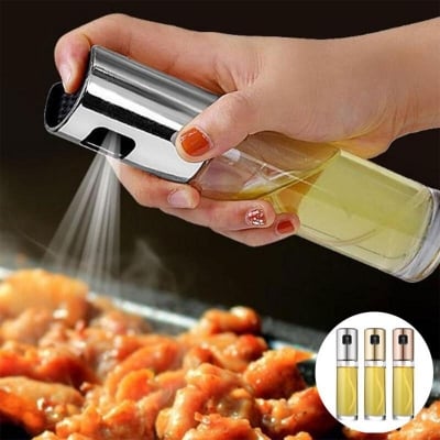 Picture of Stainless Steel Glass Olive Oil Pump Spray Bottle Oil Sauce Vinegar Sprayer BBQ Cookware Tool Multicolor 