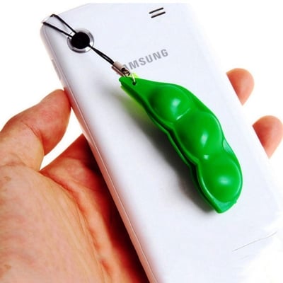 Picture of Squishy Squeeze Peas Beans Keychain Rubber Boys Keyring Gift  