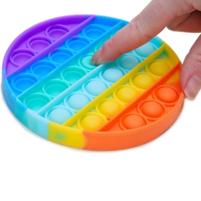 Picture of Pop it round Fidget Toys Puzzle Game Push Pop Bubble Sensory Fidget Toy Silicone Toy Rainbow 
