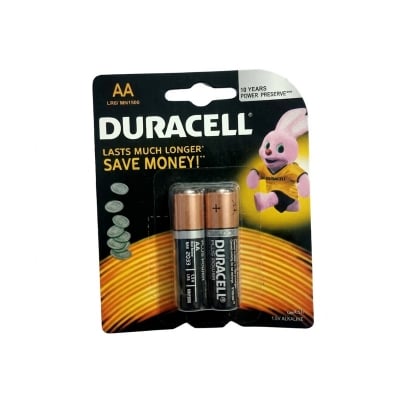 Picture of AA Duracell alkaline bettary 2 Pack long lasting Black 