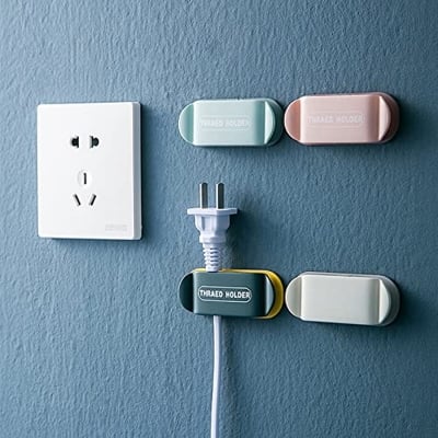 Picture of 2xCable Organiser Clips Plug Holder Cable Management Self Adhesive Retainer,Cable Clips for Plug Retainers Wire Storage Artifact, Hole-Free Clamp Cable Plugs Organizer Multicolor 