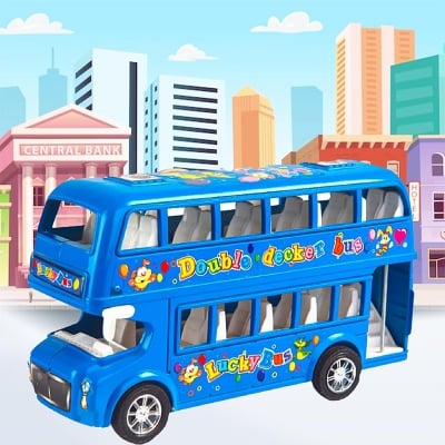 Picture of Plastic Model bus Double decker bus toy multicolor push and go bus toy multiexel model bus Multicolor 