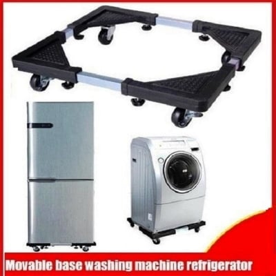 Picture of Roller Washing Machine Refrigerator Base Reinforced Retractable Movable Rack with Wheels Kitchen Fridge Base Bracket Multicolor 