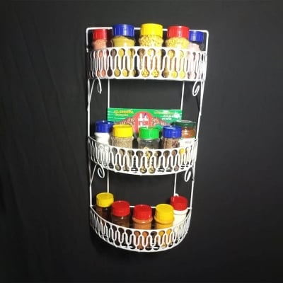 Picture of Metal Wall hanging storage self Kitchen spice jar pots organizer Rack Multicolor Multicolor 