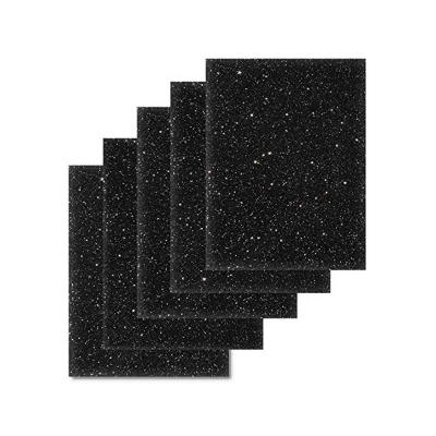 Picture of 2 Pcs Black DIY Craft Foam Sheets self adhesive Ultra Fine Glitter Foam Sheets Craft Foam SELF ADHESIVE Glitter A4 Black 